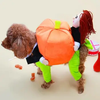 1 бр. Костюм за домашен любимец за Хелоуин, сладък костюм за кукли под формата на тиква, удобна привлекателна облекло за кучета и котки, декорация за дома партита