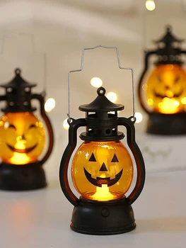 1 бр. - Маслена лампа за Хелоуин череп под формата на фенерче, декоративен фенер за парти в бар