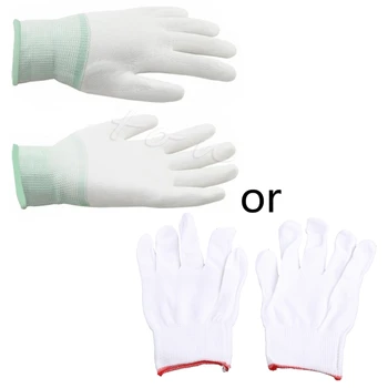 1 Чифт Антистатических ръкавици, работни ръкавици, найлонови ESD, електронни ръкавици, ръкавици с антиоксидантна полиуретанова боя с покритие против хлъзгане за защита на пръстите A70F