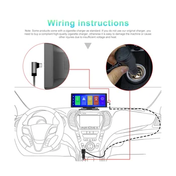 10,26-Инчов безжична автомобилна стерео Carplay & Android Auto с гласов контрол, FM трансмитер, мултимедия Bluetooth Mirrorlink