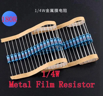 (100 бр.) 180 Об/мин 1/4 W Метален филмът резистор, 180 Об/Мин 0,25 W 1% ROHS