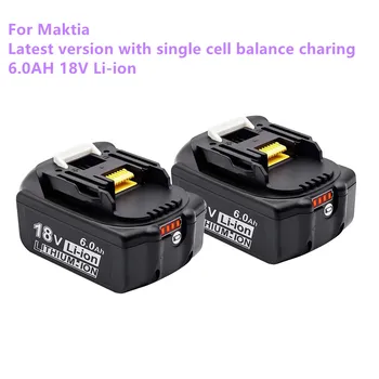 100% Оригинална Акумулаторна Батерия 18V Makita 6000mAh за Лаптопи с led литиево-йонна батерия Заместител на LXT BL1860B BL1860 BL1850 BL 1830