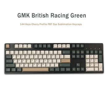 144 Клавишите GMK British Racing Green Keycaps Череша Профил на PBT Сублимация на Коса Механична Клавиатура Keycap За MX Switch