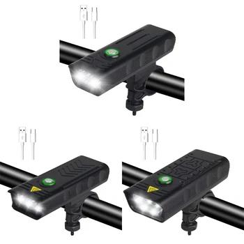 2/3/5 светодиода отпред за главата светлина USB Акумулаторна велосипеден защитен фенерче Външна МТБ на прожекторите
