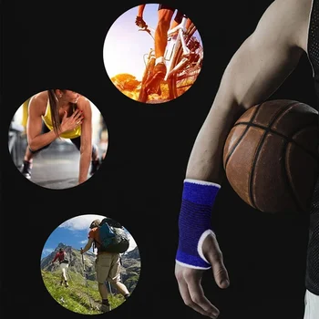 2 бр. синя ръкавица за подкрепа на китката на ръката си, еластичен бандаж, с ръкав, спортно облекло за фитнес зала