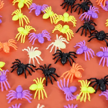 200 бр., Многоцветни пластмасови паяци на Хелоуин, реквизит за декорации, Малки Паяци, Декорация, Имитация на Къщата с духове, Подпори