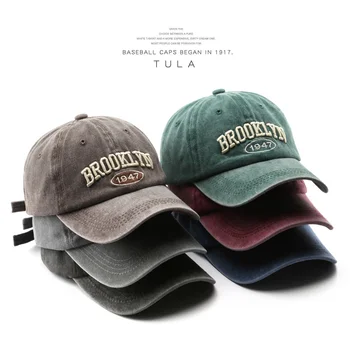 2023 Висококачествена Мъжка бейзболна шапка с бродерия на Бруклин, Реколта бейзболни шапки, черен и зелен на цвят, женски Gorras Hombre