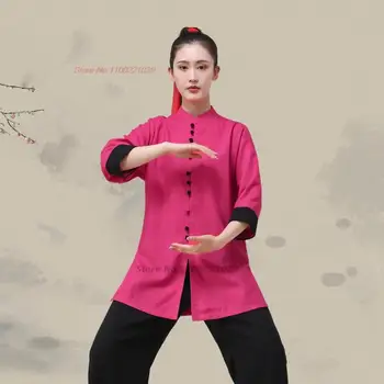 2023 китайската традиционна форма за кунг-фу, дрехи за тайдзи уин чун, памук, спално бельо, потник + панталон, комплект за сутрешна гимнастика тайцзицюань