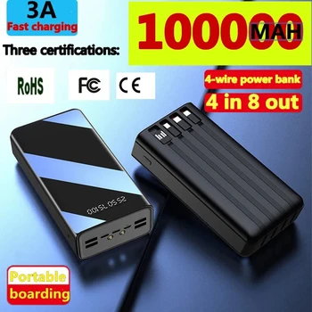 2023 Нов Power Bank 100000mAh TypeC Micro USB Бързо зареждане на Power Bank с led дисплей Преносимо външно зарядно устройство за таблети