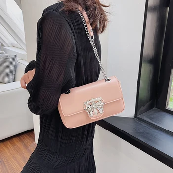 2023 Нова чанта с окачване под формата на звезди, Дамски модни бостонские чанти, чанта на едно рамо, женствена чанта през рамо, чанта-месинджър от изкуствена кожа, черна