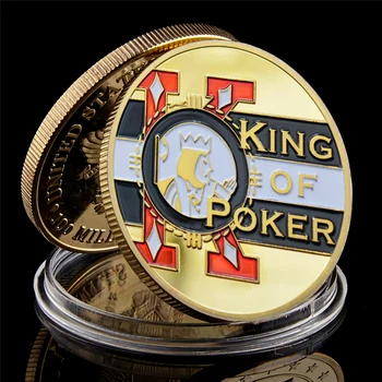 2023 Цар на покера, златна монета, защита на покер казино карти, чип, икона, Колекция от монети, подарък