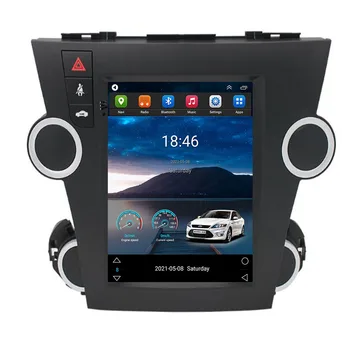 256 GB Екран Tesla За Toyota Highlander 2007-2013 Android 12 8 + 128 Г Автомобилен Мултимедиен Плейър, Гласово управление Стерео Радио GPS Камера