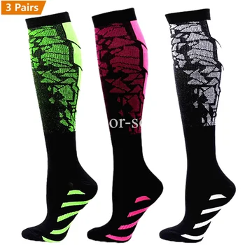 3 Двойки Компрессионных чорапи за бягане, Мъжки и дамски Чорапи с флорални принтом, Спортни компресия чорапи Срещу Умора, продажбите на Едро