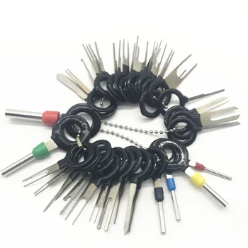 38 БР. Инструмент за премахване на клемм проводници, комплект контакти за кримпване на кабели на автомобила