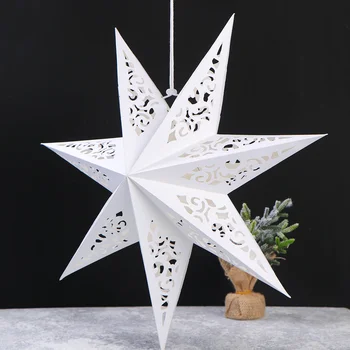 45 см Хартиена звезден фенер с абажуром, выдалбливают хартиени звездни светлини за Коледа Коледна сватба, висеше у дома