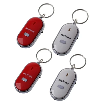 4шт Свирка за Търсене на Загубени ключове Мига звук локатор Дистанционно Ключодържател светодиоден Пръстен