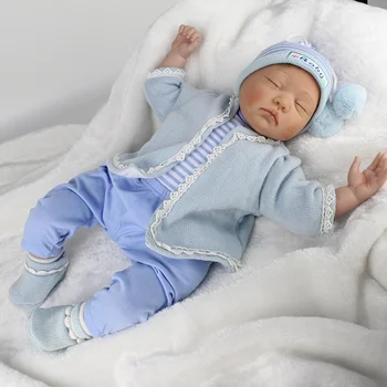 55 см Меки На Допир Boneca Bebes Реборн Силиконови Спящи Реборн Кукли за Деца, Подарък За Рожден Ден Реборн Моделиране на Детето