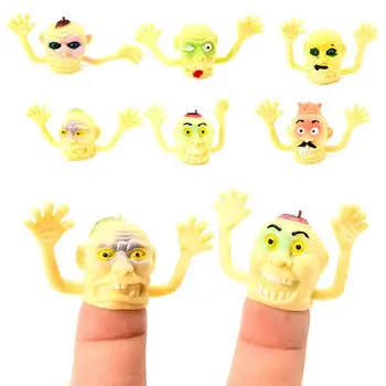 6 бр./компл. Кукли-пръсти на Хелоуин, ужас, мини-главата призрак, украса за парти на Хелоуин, бебешки играчки, подаръци