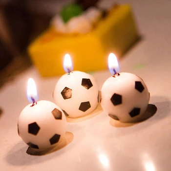 6 бр./компл. футболна топка, футболни свещи за партито по случай рождения ден, детски аксесоари за украса на торта, директна доставка