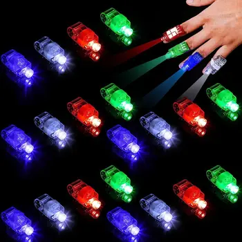 60 бр. Led Лазерни фенерчета за пръстените на пръстите на краката, led светлини за пръсти, пластмасови мигащи светлини за един безименен пръст за деца на Хелоуин