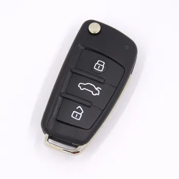 A2AUTOKEYS, Сгъваема умен автомобилен ключ с дистанционно управление за Audi A4 2004-2008, 3 Бутона, 433 Mhz, ID48, чип 8E0837220K