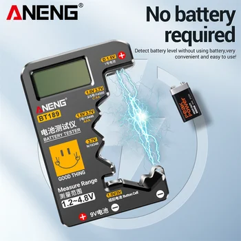 ANENG BT189 Тестер за батерии с кнопочными клетки Универсален домакински LCD дисплей 9 N D C AA AAA Тестер за акумулаторни батерии Power Bank Детектори за Инструменти