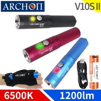 ARCHON V10S II Фенерче за Гмуркане CREE LED, Мини-Фенери за Гмуркане под вода, на 100 метра от батерии 18650 за Гмуркане HD Видео Фоторафия