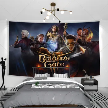 Baldur's Gates 3 Плакат видео игра Платно Стенни Живопис Дневна Спалня Художествена Превъртане Живопис Начало Декор Гоблен Банер Флаг