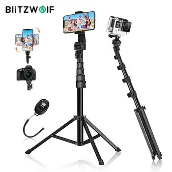 BlitzWolf, устойчива селфи-стик, статив за професионалната фотография, поставка за стрелба, скоба за огледално-рефлексен фотоапарат за Gopro/смартфон