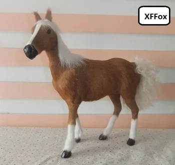 creative модел на кон в реалния живот, имитация на пластмаса и кожа, жълт кон, подарък от около 28x25 см xf1844