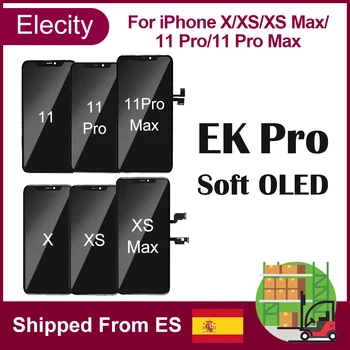 EK Pro Soft OLED iphone X XS-XS MAX 11 Pro 11 Pro Max Екран С 3D сензорен Дигитайзером В Събирането на Подмяна на Дисплея
