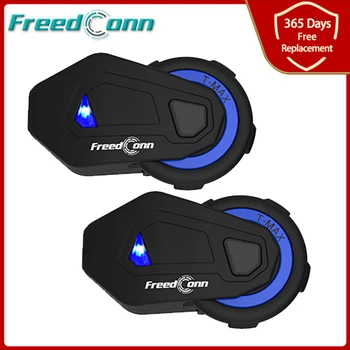 Freedconn T-MAX 1000m Bluetooth, мотоциклети каска, слушалка вътрешната връзка, FM радио, Група от 6 състезатели, говорещ V4.1, Мотоциклети переговорное устройство