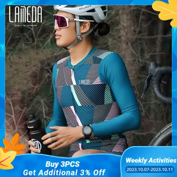 LAMEDA, мъжки и дамски облекла за колоездене с дълъг ръкав, бързосъхнеща облекло за шоссейного планински Велосипед, Велосипеди костюм от пот