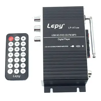 Lepy A7 USB Mini Super Bass стерео усилвател 2-канален USB DVD CD FM MP3 аудио плеър