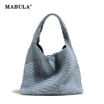 MABULA, Реколта дънкови дамски дамска чанта ръчна изработка, 2 броя, Корейската стилна дамска чанта-купувач, дизайнерска чанта