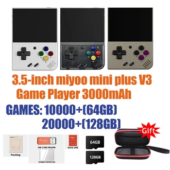 Miyoo Mini Plus Ретро игрова конзола 3,5-инчов IPS екран WiFi Игрална конзола за Видео 10000 + Игри 3000 ма за деца и възрастни