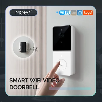 MOES Sasha Smart WiFi, камера за видеодомофон с двустранно аудиодомофоном, нощно виждане и безжичен врата, продукт за домашна сигурност