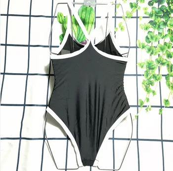 MOOVOOK 2023, летен моден бански костюм в контрастен цвят, новият едно парче бански костюм без ръкави, с кръгло деколте и висока талия за отслабване