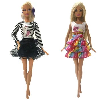 NK 2 Комплекта от 30 см Принцеса Рокля с Модерна пола Празнична облекло Casual облекло за йога За кукли Барби Аксесоари Подарък играчка за Момичета