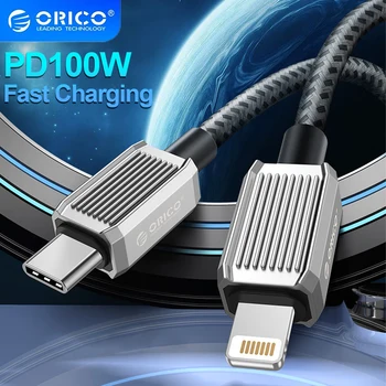 ORICO 100 W PD USB Кабел C 5A Кабел за бързо зареждане Type C с найлон оплеткой за лаптоп MacBook Pro, iPad Pro Air Samsung Galaxy Телефон