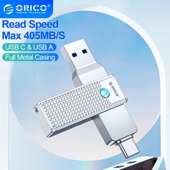 ORICO USB 3,2 405 Mbit/С ФЛАШ ПАМЕТ OTG Pendrive 2 В 1 Двойна флаш памет висока скорост автомобил с Type C Интерфейси за MacBook Phone PC