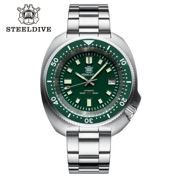 SD1974L STEELDIVE AR Часовник със сапфир стъкло 44 мм, Унисекс дизайн за гмуркане, Автоматични механични часовници е от неръждаема стомана, Керамични bezel, часовник за гмуркане