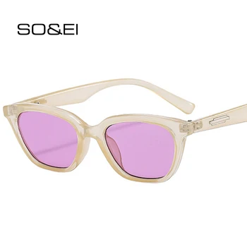 SO & EI Модни луксозни Дамски слънчеви очила с кошачьим око, Марка дизайнерски обувки в стил ретро, ярки градиентные нюанси UV400, Мъжки слънчеви очила