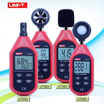 UNIT Мини-Измерване на Осветление Дигитален Люксметр UT333 UT353 UT363 UT383 Цифров Термометър, Влагомер за Измерване на нивото на звука Анемометр