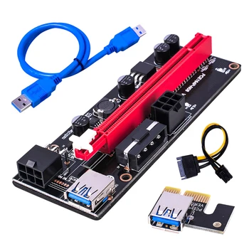 Ver009S USB 3.0 PCIe от 1X до 16X Адаптер за Странично Card SATA 15Pin до 6Pin захранващ Кабел