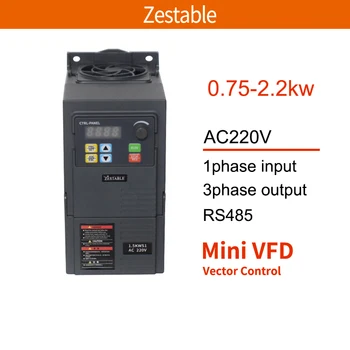 ZA281G1 от 1Ph до 3Ph 220 В 0.75/1.5/2.2 КВТ 1/2/3 л. с. с честотно-регулируеми преобразувател RS485, управляващ инвертор