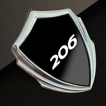 Автомобилна стикер, 3D Стилна Емблема, Табелка за облицовки на купето, Стикер върху иконата, Аксесоари за интериорен дизайн, Метална Автомобили стикер за Peugeot 206