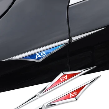 Автомобилни аксесоари, 2 бр./компл. за Audi A5, Метален стикер на крило на колата, външни декоративни стикери, промяна на емблемата на колата