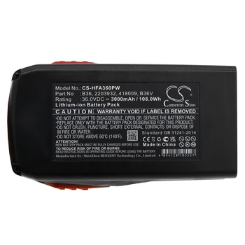 Батерия CS 3000 ма За HILTI 2203932 418009 B36 B36V TE6-A36 TE6-A Li WSR36-A