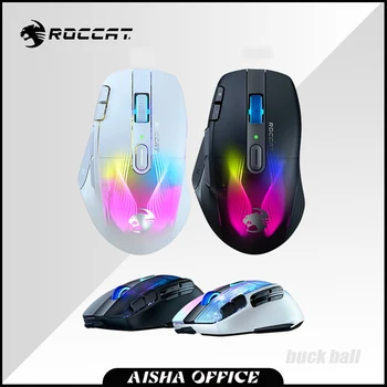 Безжична мишка ROCCAT КОНЕ XP с бързо зареждане, 3D динамичен RGB детска мишка с ниска латентност, трехрежимный компютър, за КОМПЮТЪР, подарък за офиса